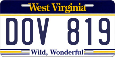WV license plate DOV819