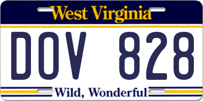 WV license plate DOV828