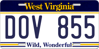 WV license plate DOV855