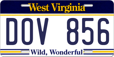 WV license plate DOV856
