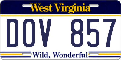 WV license plate DOV857