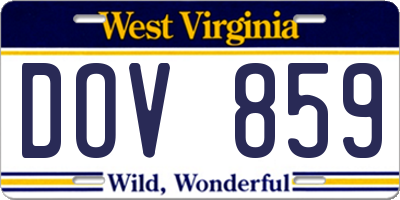WV license plate DOV859