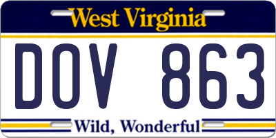 WV license plate DOV863