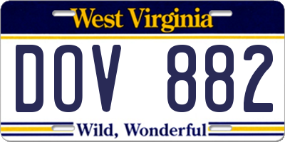 WV license plate DOV882