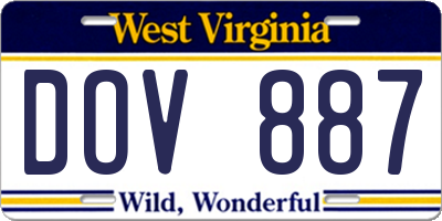 WV license plate DOV887