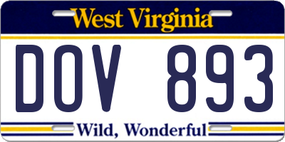 WV license plate DOV893