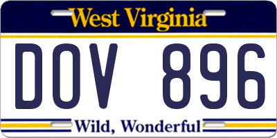 WV license plate DOV896