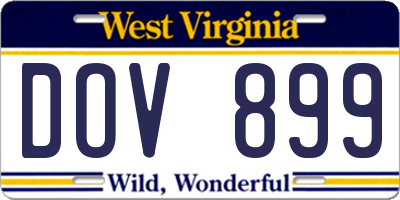 WV license plate DOV899