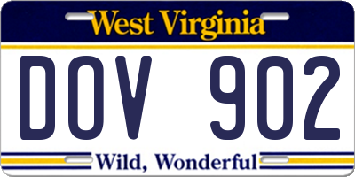 WV license plate DOV902