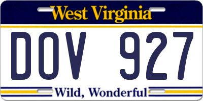 WV license plate DOV927