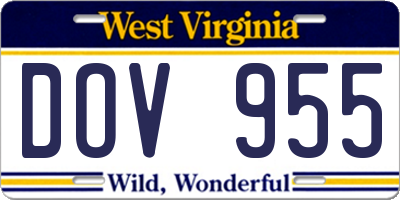 WV license plate DOV955