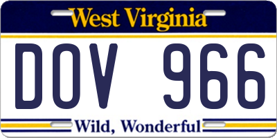 WV license plate DOV966