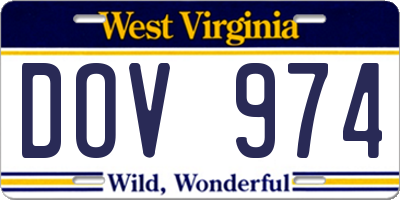WV license plate DOV974