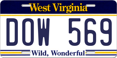 WV license plate DOW569