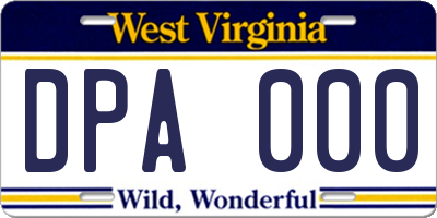 WV license plate DPA000