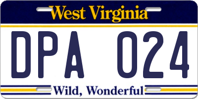 WV license plate DPA024