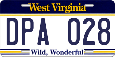 WV license plate DPA028