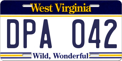 WV license plate DPA042