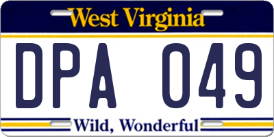 WV license plate DPA049