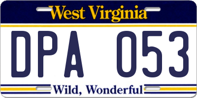 WV license plate DPA053