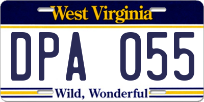 WV license plate DPA055