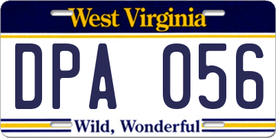 WV license plate DPA056