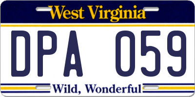 WV license plate DPA059