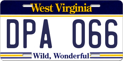 WV license plate DPA066