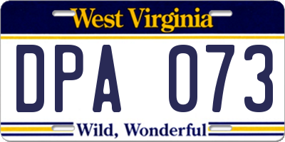 WV license plate DPA073