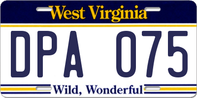 WV license plate DPA075