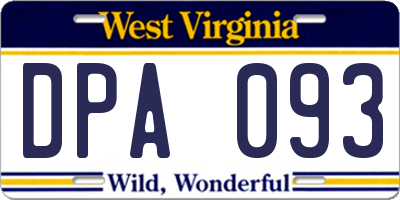 WV license plate DPA093