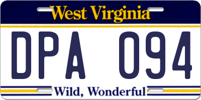 WV license plate DPA094