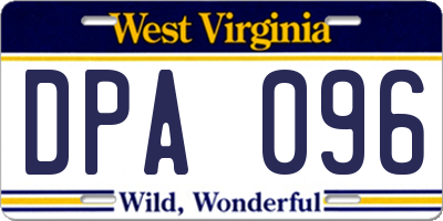 WV license plate DPA096