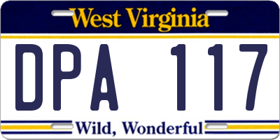 WV license plate DPA117