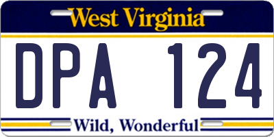 WV license plate DPA124