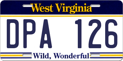 WV license plate DPA126
