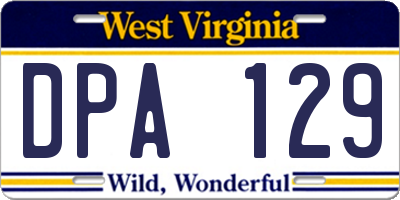 WV license plate DPA129