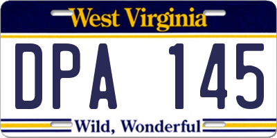 WV license plate DPA145