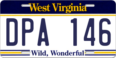 WV license plate DPA146