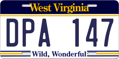 WV license plate DPA147