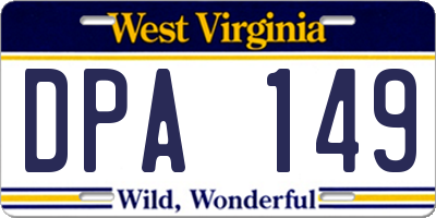 WV license plate DPA149