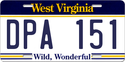 WV license plate DPA151