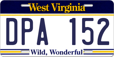 WV license plate DPA152
