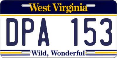 WV license plate DPA153