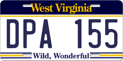 WV license plate DPA155
