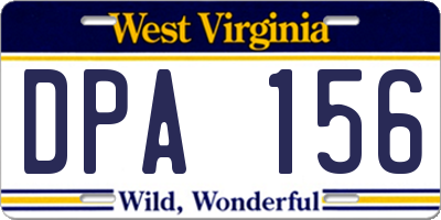 WV license plate DPA156