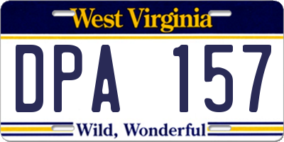 WV license plate DPA157