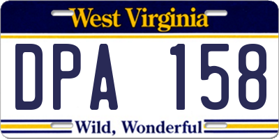 WV license plate DPA158