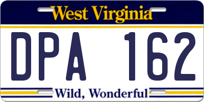 WV license plate DPA162