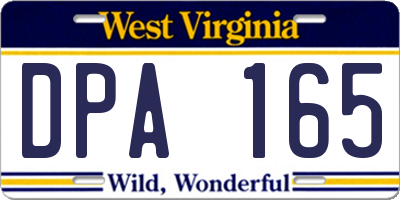 WV license plate DPA165